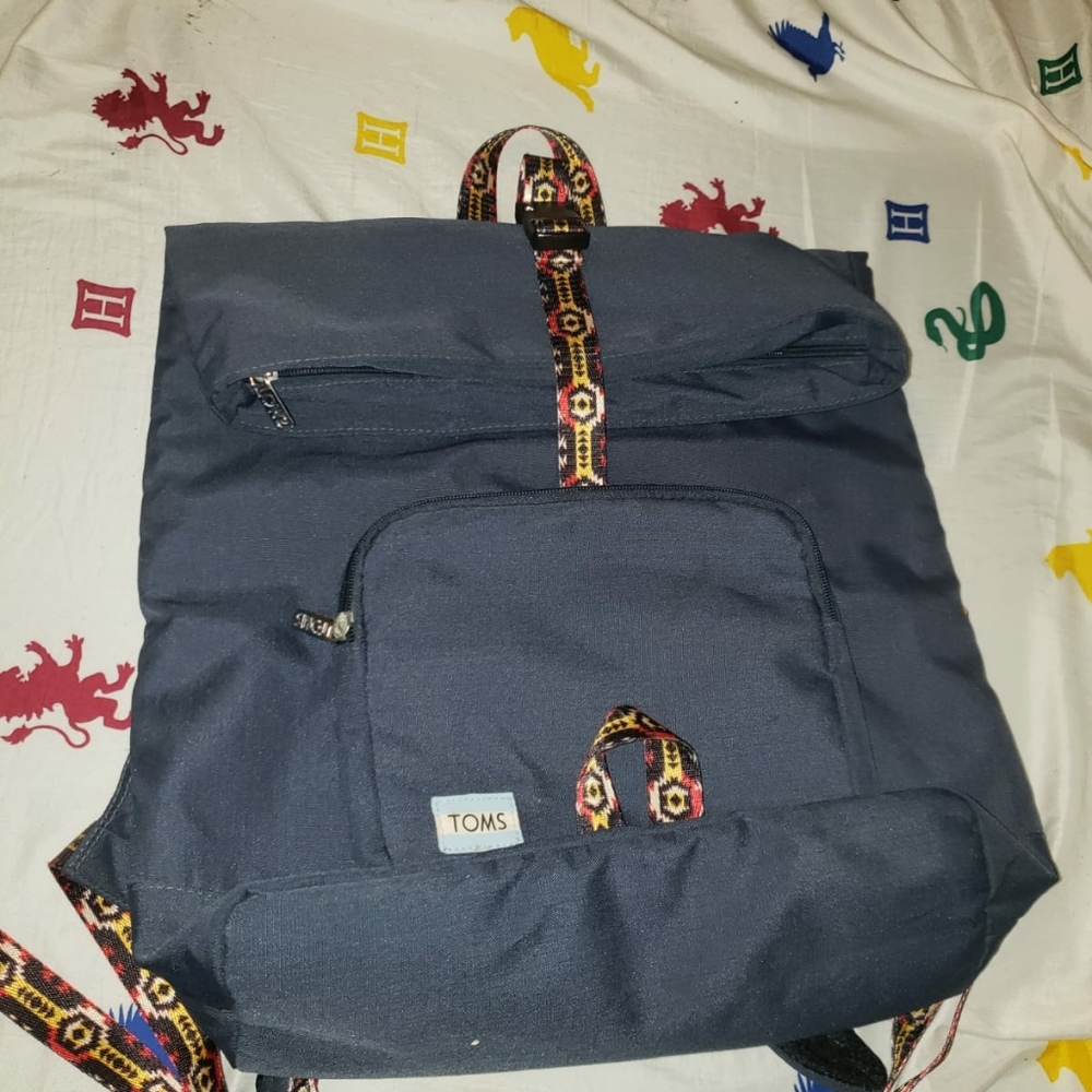 TOMS navy backpack